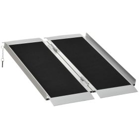 3ft Portable Wheelchair Ramp, Aluminum, Single-Fold, Mobility Scooter Access, with Handle, Black